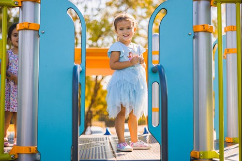 Lefleurs Bluff playground girl in princess dress
