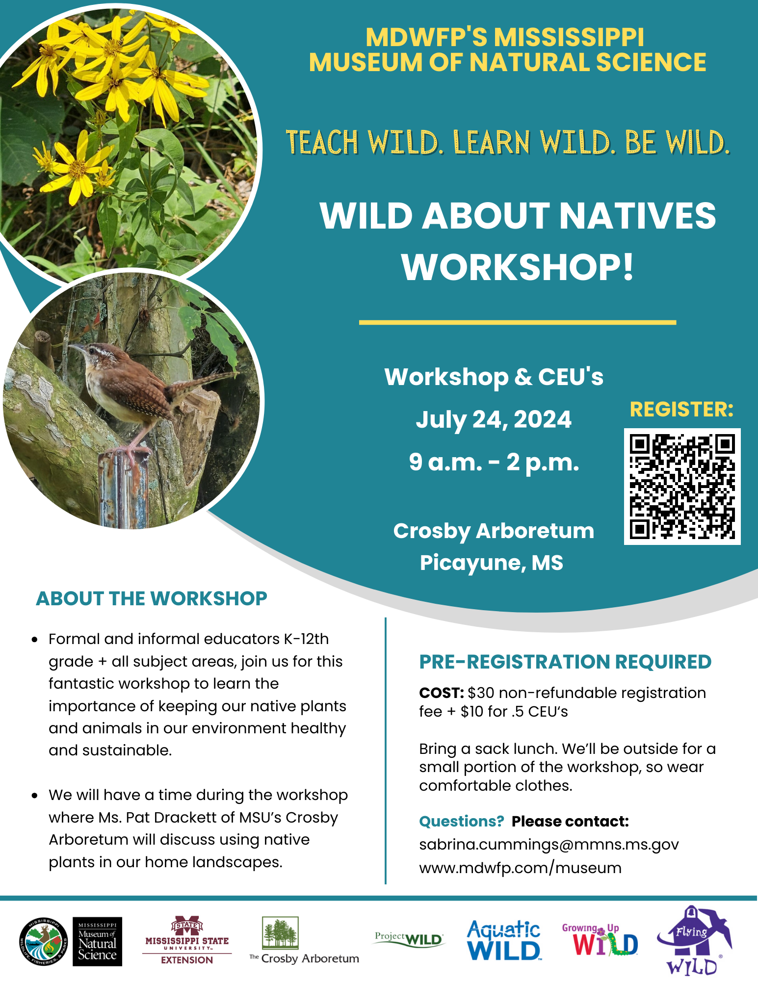 Wild about natives teacher workshop flyer