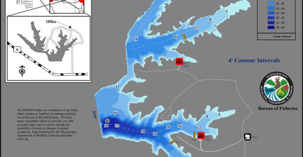 Trace State Park Lake Depth Map