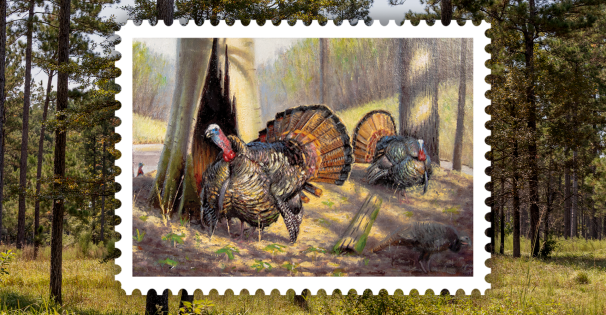 stamp with background