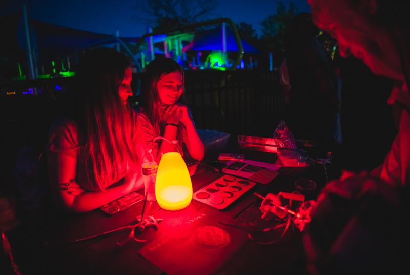 Museum volunteers at Moonlight, Music, and Meteors event